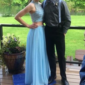 Baby blue prom dress